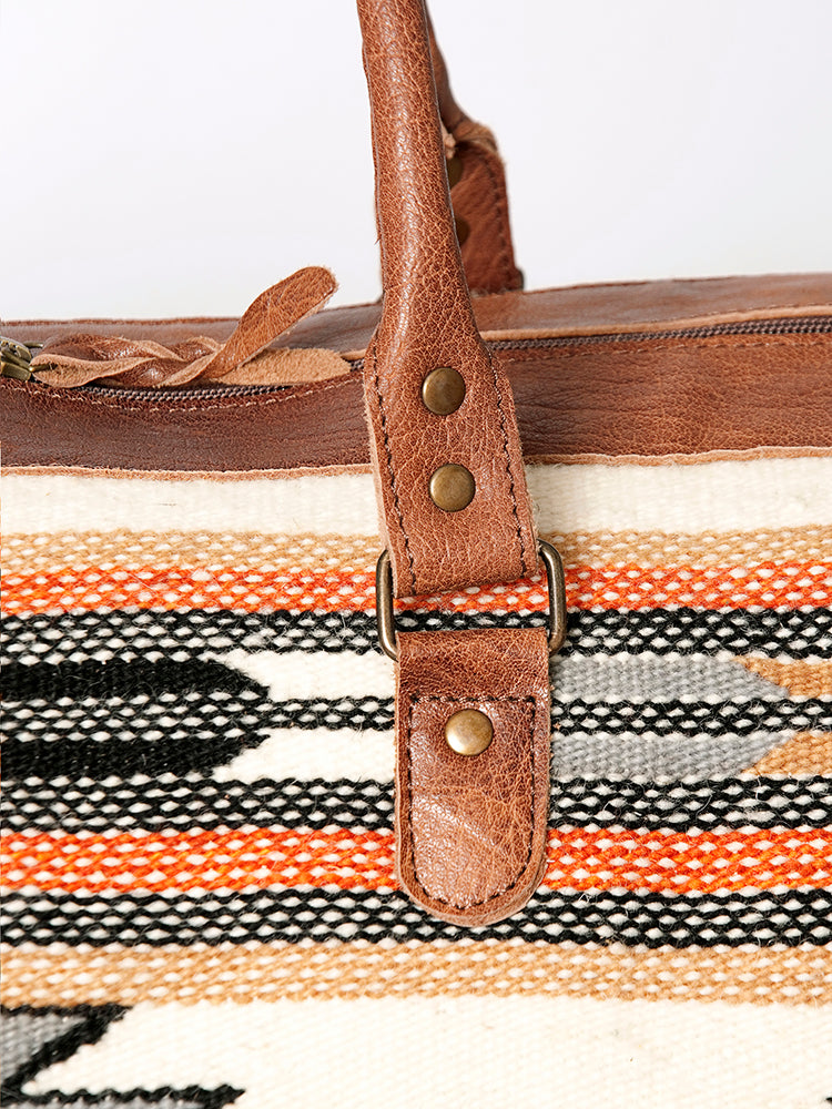 American Darling Duffel Saddle Blanket Genuine Leather Women Bag Western Handbag Purse