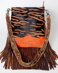 American Darling Messenger Hand Tooled Hair On Genuine Leather Western Women Bag Handbag Purse | Cute