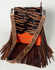 American Darling Messenger Hand Tooled Hair On Genuine Leather Western Women Bag Handbag Purse | Cute