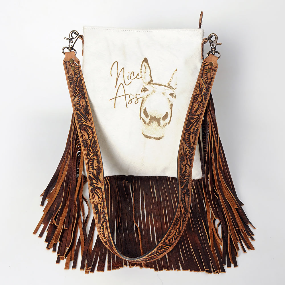 American Darling ADBGS192AD Messenger Hair On Genuine Leather Women Bag Western Handbag Purse
