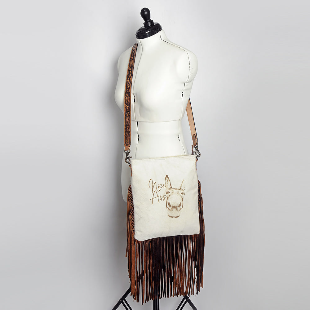 American Darling ADBGS192AD Messenger Hair On Genuine Leather Women Bag Western Handbag Purse