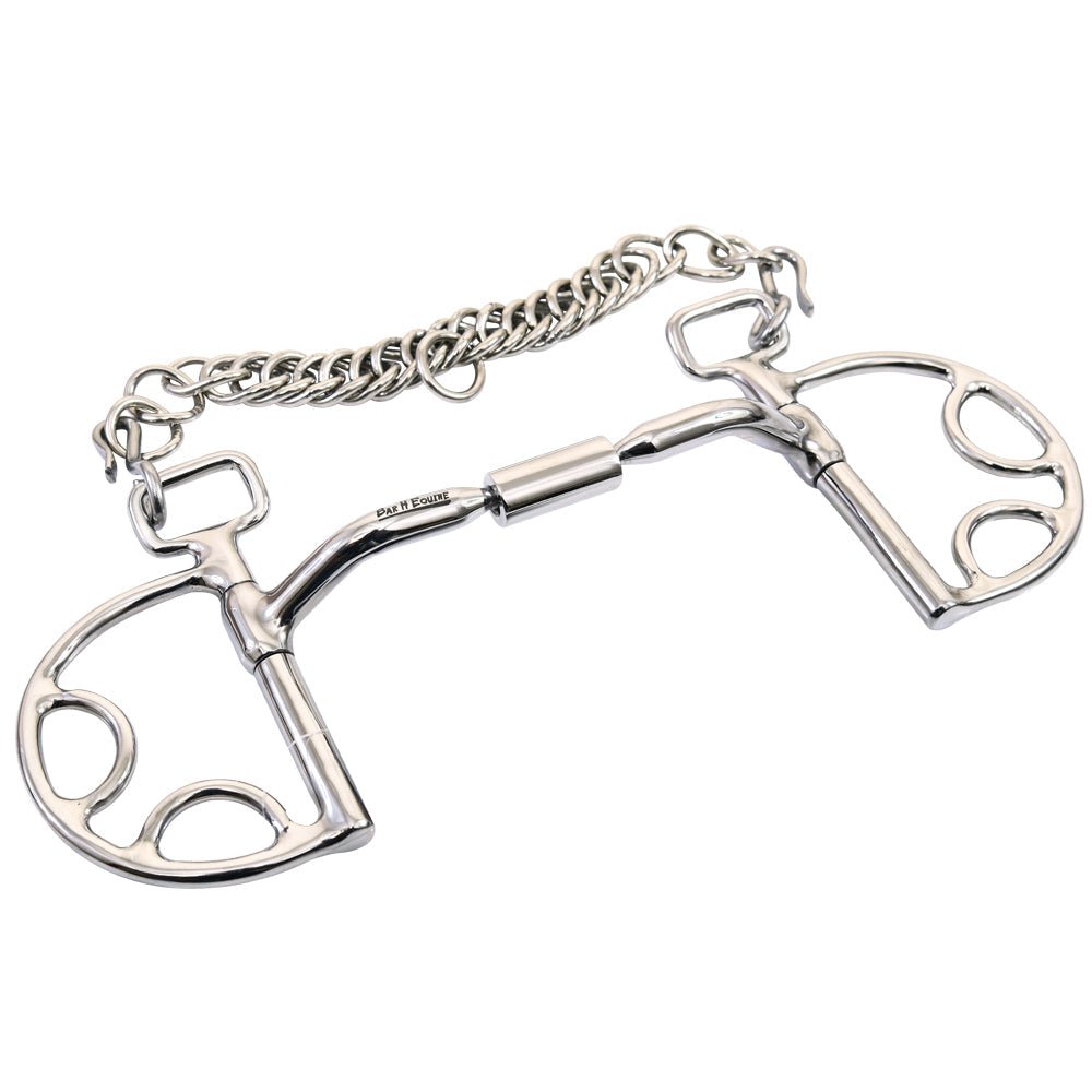 Bar H Equine Small Port D Ring Stainless Steel Horse Mouth Bit W/ Roller| Bits for Horses|Horse Bit |horse bits|snaffle Bits for Horses|horse bits and bridles