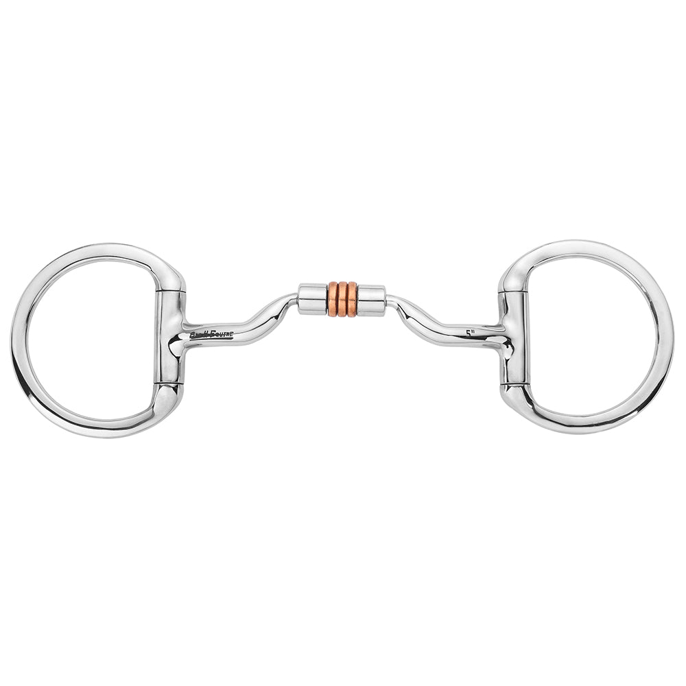 BAR H EQUINE Eggbutt Bit with Low Port Comfort Mouth &amp; Copper Roller