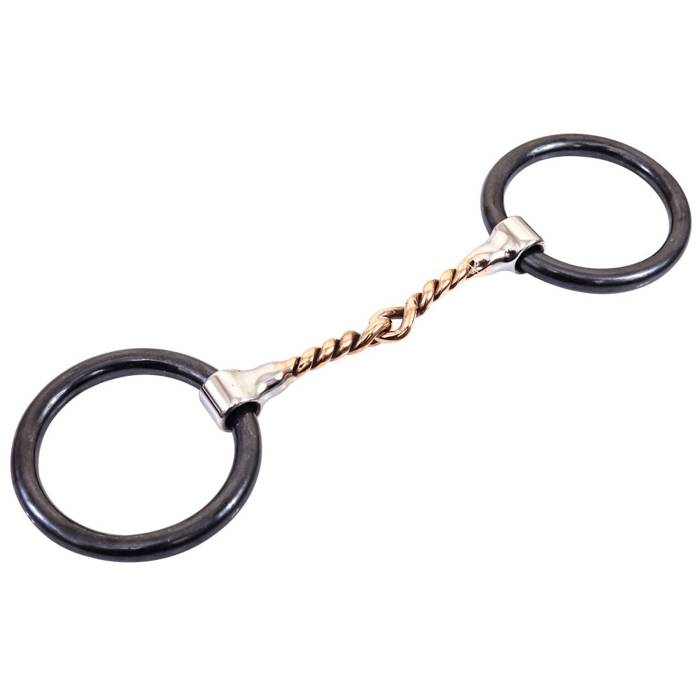 Bar H Equine Broken Twisted Wire Copper Mouth O Ring Snaffle Bit|Copper Bits for Horses|Horse Bit |horse bits|snaffle Copper Bits for Horses|horse bits and bridles