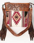 American Darling ADBGZ569A Signature Crossbody Hand Tooled Saddle Blanket Genuine Leather Women Bag Western Handbag Purse