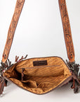 American Darling ADBGZ569A Signature Crossbody Hand Tooled Saddle Blanket Genuine Leather Women Bag Western Handbag Purse