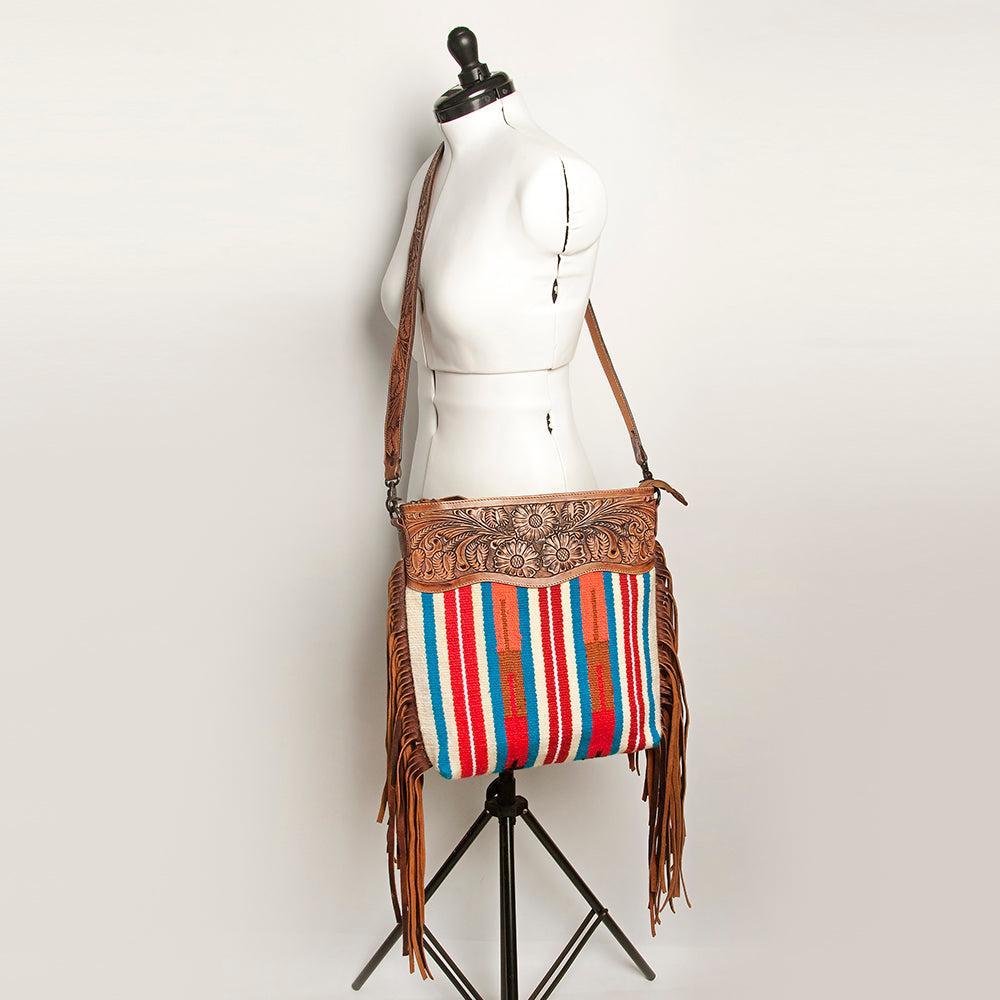 American Darling ADBGZ633 Signature Crossbody Hand Tooled Saddle Blanket Genuine Leather Women Bag Western Handbag Purse