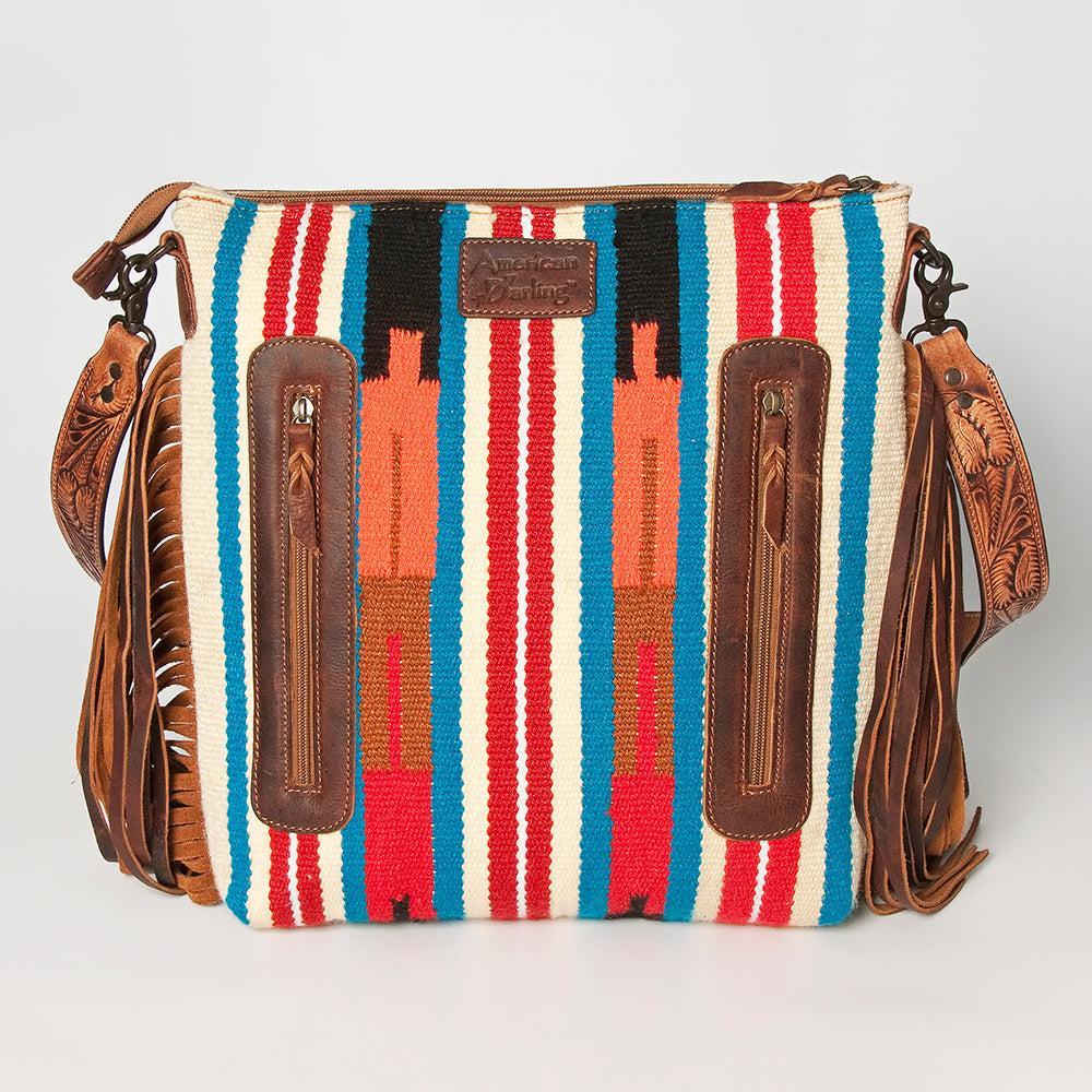 American Darling ADBGZ633 Signature Crossbody Hand Tooled Saddle Blanket Genuine Leather Women Bag Western Handbag Purse