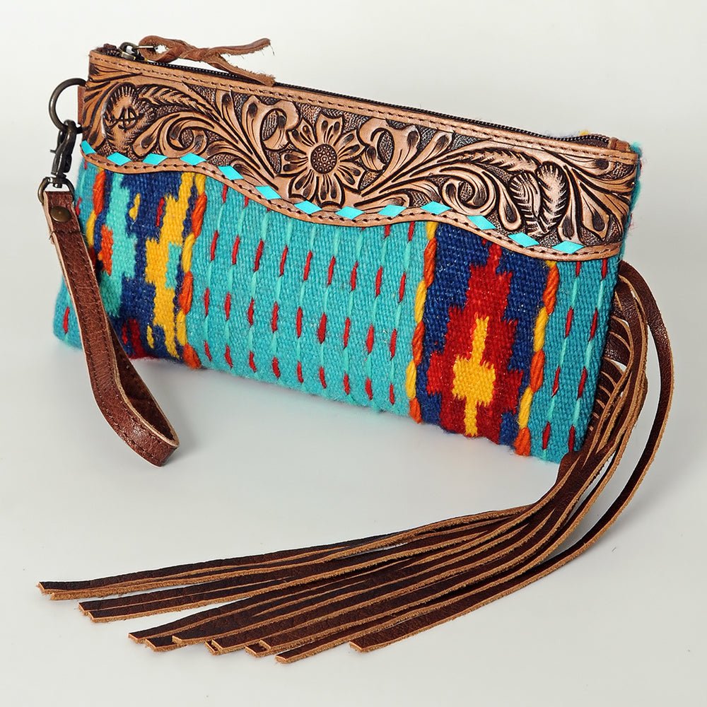 American Darling Wristlet Genuine Leather Women Bag W. Handbag Purse –