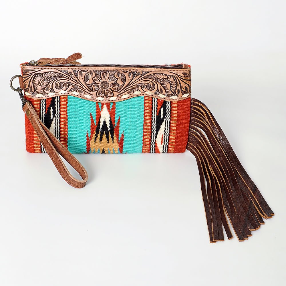 American Darling Wristlet Genuine Leather Women Bag W. Handbag Purse –