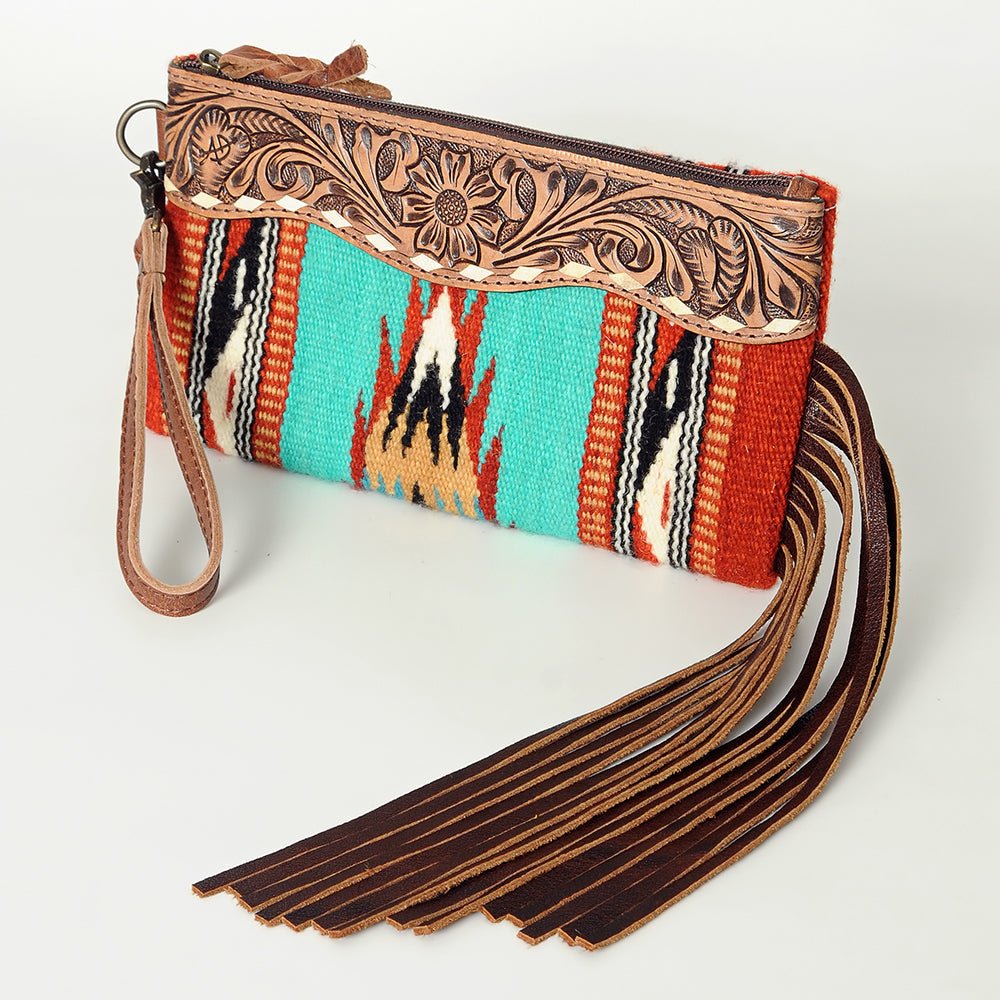 American Darling Wristlet Genuine Leather Women Bag W. Handbag Purse –