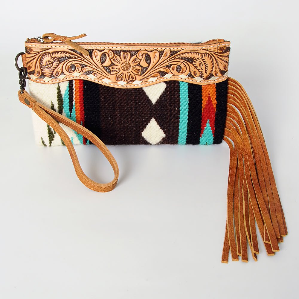 American Darling Wristlet Genuine Leather Women Bag W. Handbag Purse –