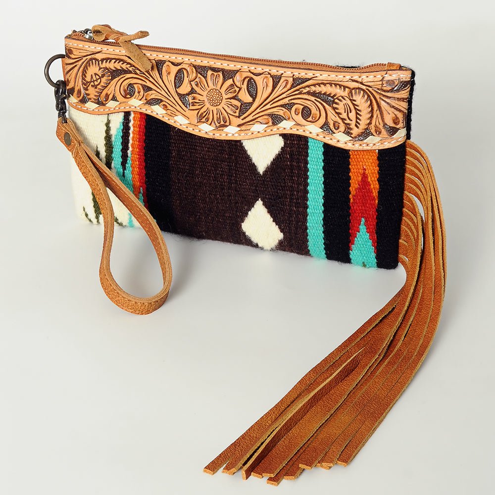 American Darling Wristlet Genuine Leather Women Bag W. Handbag Purse –