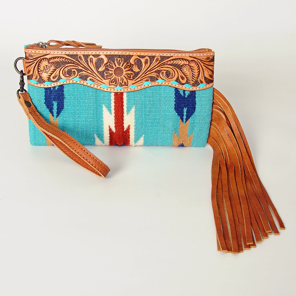 American Darling Wristlet Genuine Leather Women Bag W. Handbag Purse –