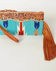 American Darling Wristlet Genuine Leather Women Bag W. Handbag Purse –