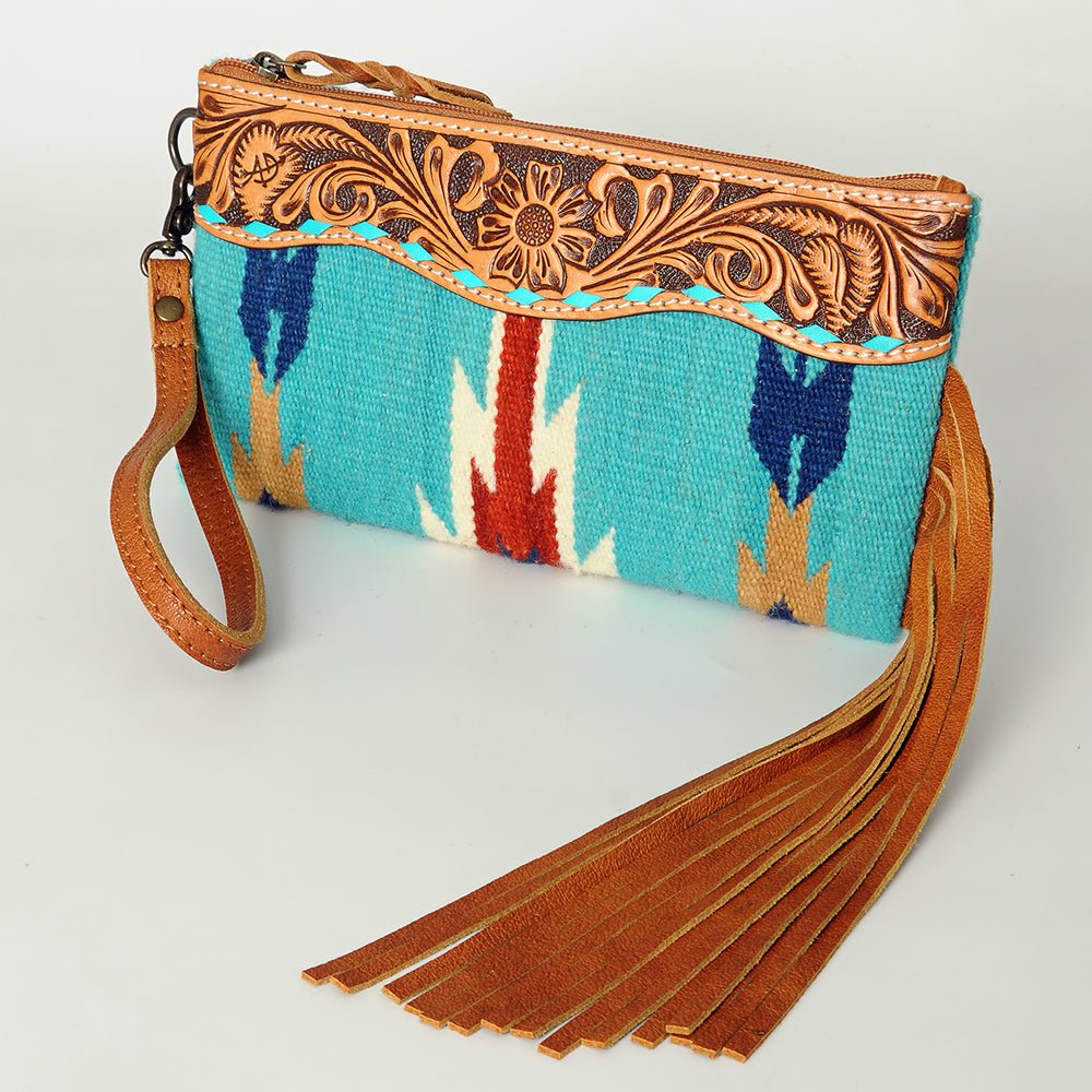 American Darling Wristlet Genuine Leather Women Bag W. Handbag Purse –