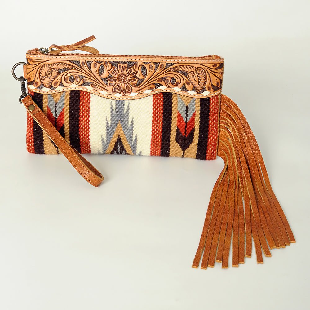American Darling Wristlet Genuine Leather Women Bag W. Handbag Purse –
