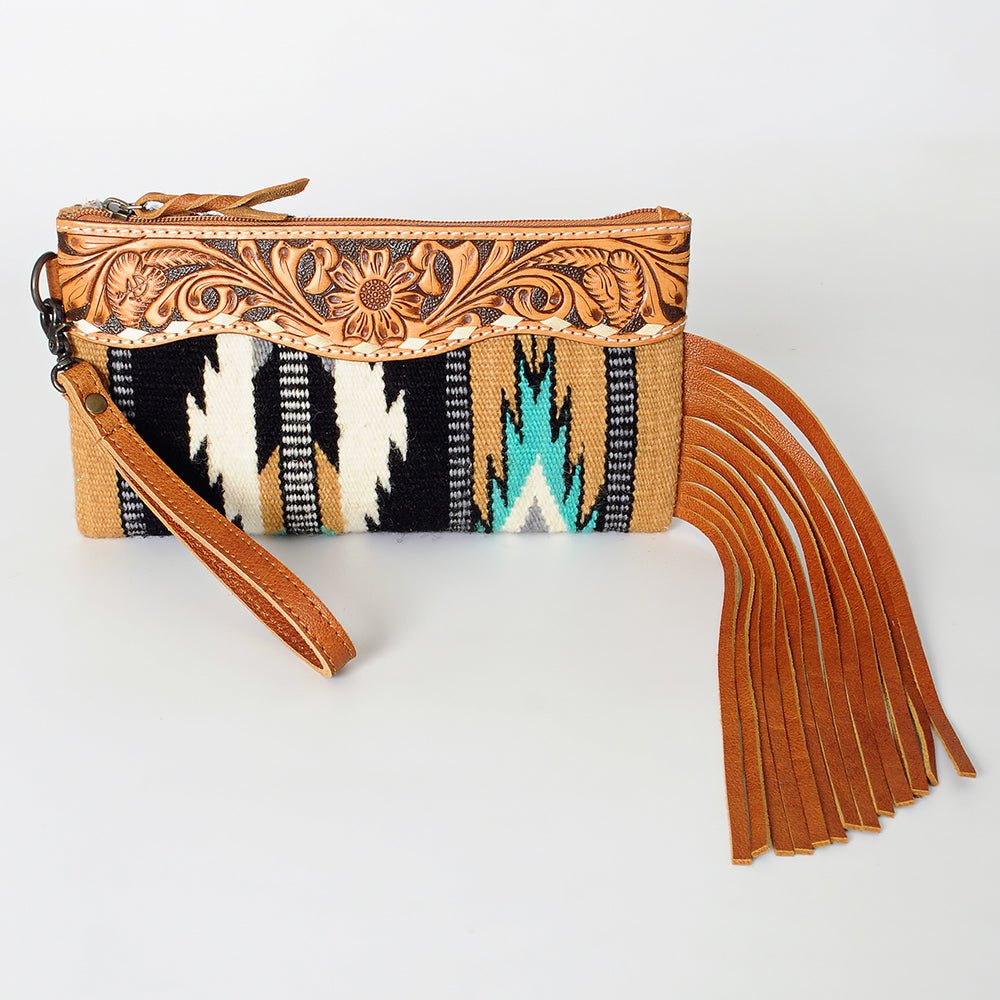 American Darling Wristlet Genuine Leather Women Bag W. Handbag Purse –