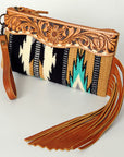 American Darling Wristlet Hand Tooled Saddle Blanket Genuine Leather Western Women Bag | Handbag Purse | Women Wristlet Purse | Wristlet Purse | Travel Wristlet Purse | Leather Wristlet Purse | Clutch Wristlet Purse