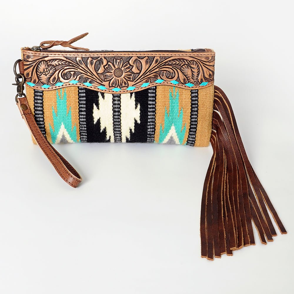 American Darling Wristlet Genuine Leather Women Bag W. Handbag Purse –