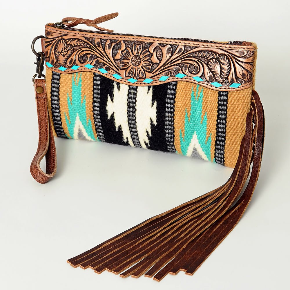 American Darling Wristlet Genuine Leather Women Bag W. Handbag Purse –