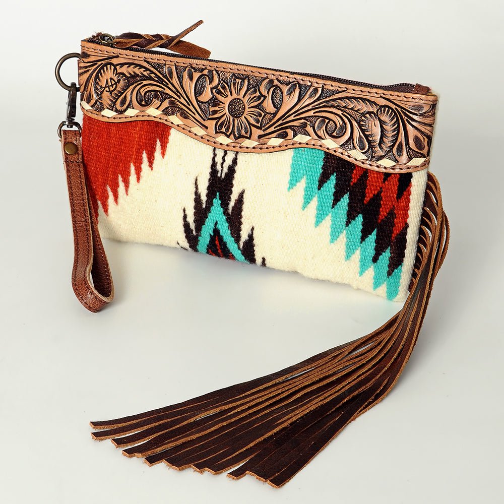 American Darling Wristlet Genuine Leather Women Bag W. Handbag Purse –