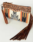 American Darling Wristlet Hand Tooled Saddle Blanket Genuine Leather Western Women Bag | Handbag Purse | Women Wristlet Purse | Wristlet Purse | Travel Wristlet Purse | Leather Wristlet Purse | Clutch Wristlet Purse