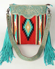 American Darling Cross Body Hand Tooled Saddle Blanket Genuine Leather Women Bag Western Handbag Purse