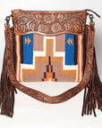 American Darling ADBGZ568A Signature Crossbody Hand Tooled Saddle Blanket Genuine Leather women bag western handbag purse