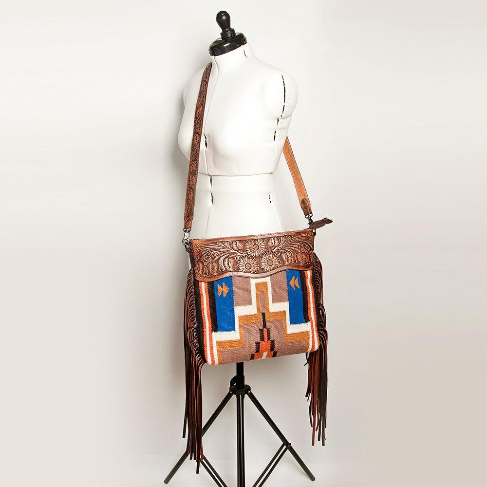American Darling ADBGZ568A Signature Crossbody Hand Tooled Saddle Blanket Genuine Leather women bag western handbag purse