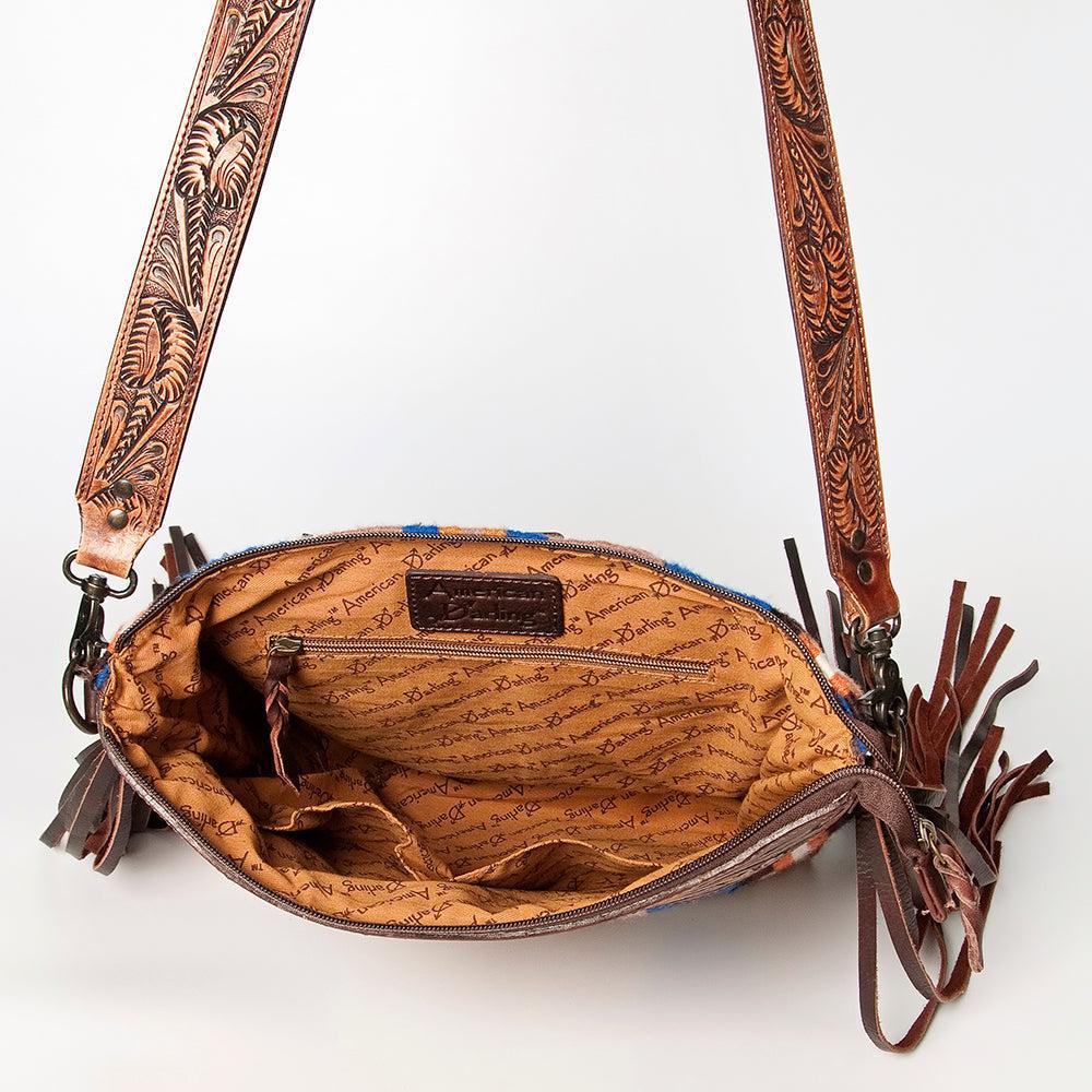 American Darling ADBGZ568A Signature Crossbody Hand Tooled Saddle Blanket Genuine Leather women bag western handbag purse