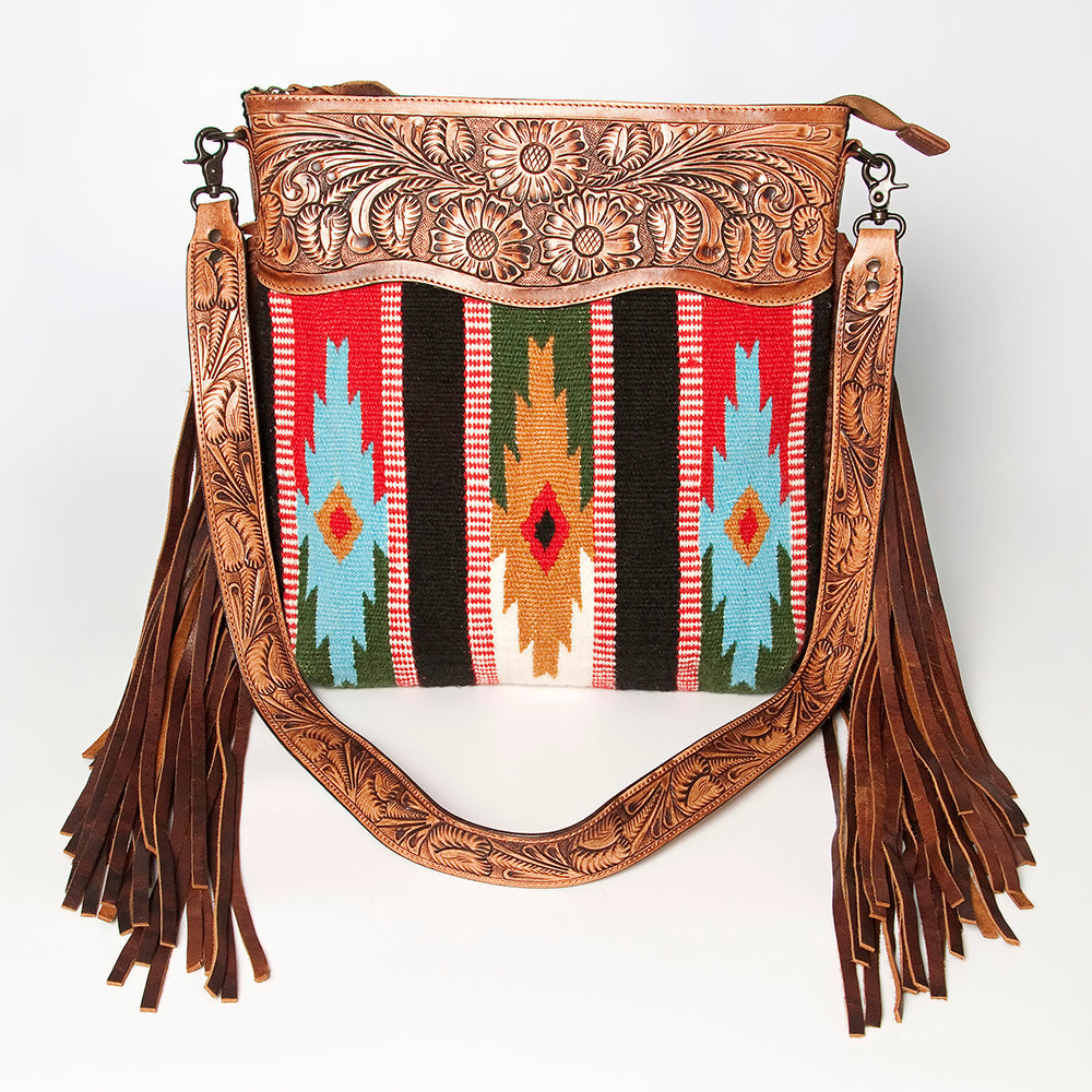 American Darling ADBGZ563A Signature Crossbody Hand Tooled Saddle Blanket Genuine Leather women bag western handbag purse