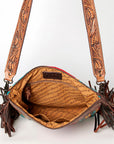 American Darling ADBGZ581A Signature Crossbody Hand Tooled Saddle Blanket Genuine Leather women bag western handbag purse
