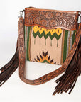 American Darling ADBGZ575A Signature Crossbody Hand Tooled Saddle Blanket Genuine Leather women bag western handbag purse