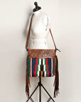 American Darling ADBGZ570A Signature Crossbody Hand Tooled Saddle Blanket Genuine Leather women bag western handbag purse