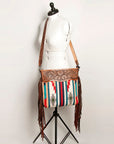 American Darling ADBGZ571A Signature Crossbody Hand Tooled Saddle Blanket Genuine Leather women bag western handbag purse