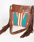 American Darling ADBGZ574A Signature Crossbody Hand Tooled Saddle Blanket Genuine Leather women bag western handbag purse