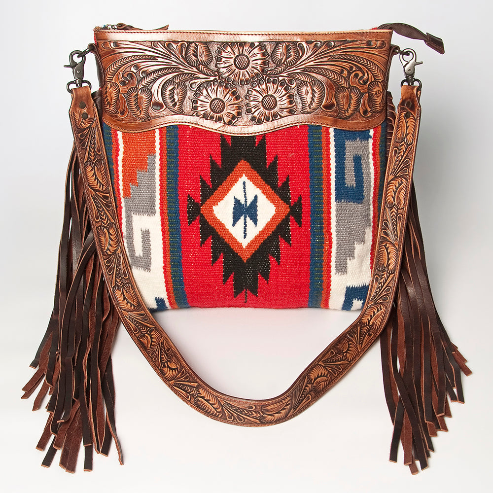 American Darling ADBGZ565A Signature Crossbody Hand Tooled Saddle Blanket Genuine Leather women bag western handbag purse