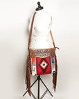 American Darling ADBGZ565A Signature Crossbody Hand Tooled Saddle Blanket Genuine Leather women bag western handbag purse