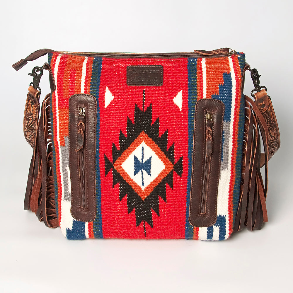 American Darling ADBGZ565A Signature Crossbody Hand Tooled Saddle Blanket Genuine Leather women bag western handbag purse
