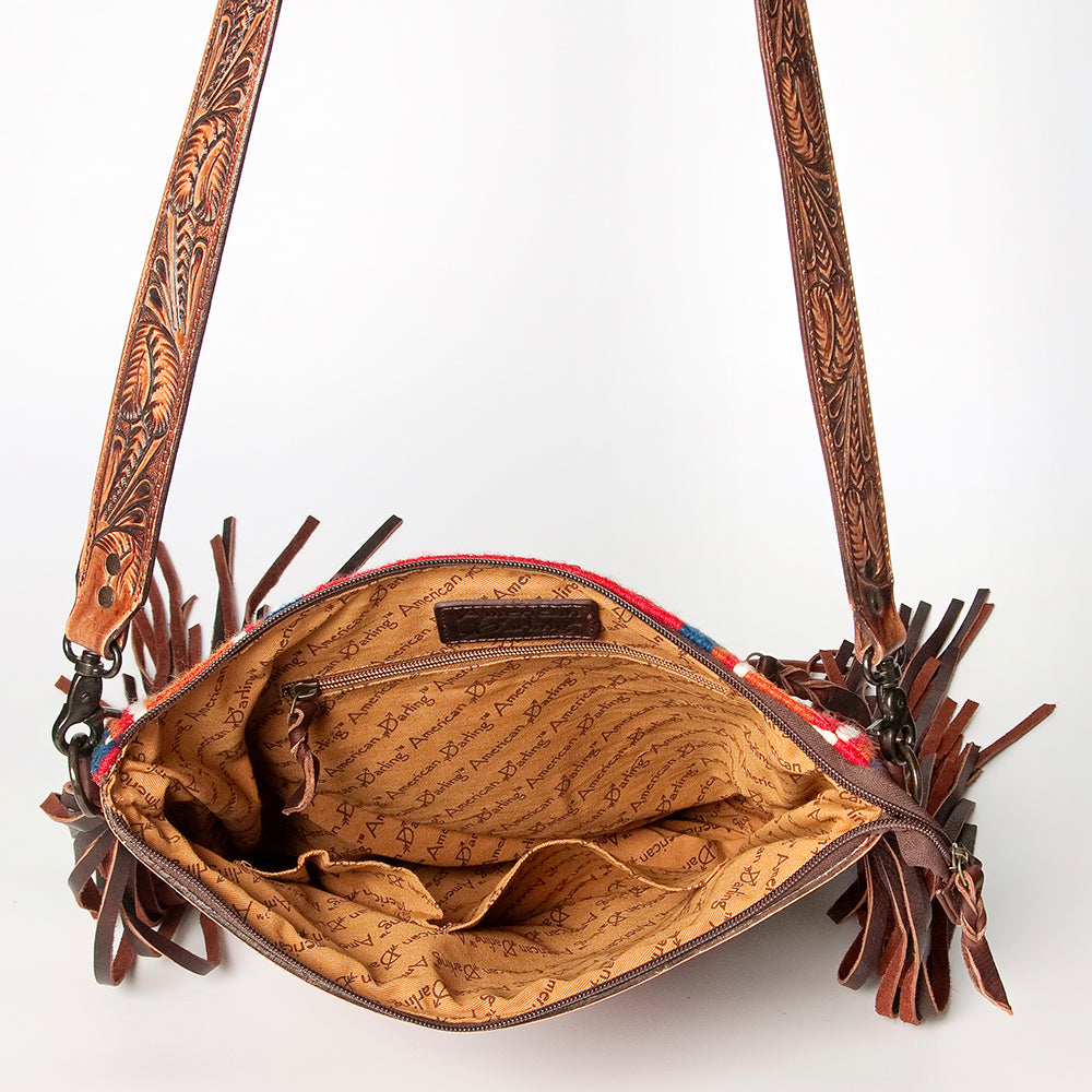 American Darling ADBGZ565A Signature Crossbody Hand Tooled Saddle Blanket Genuine Leather women bag western handbag purse