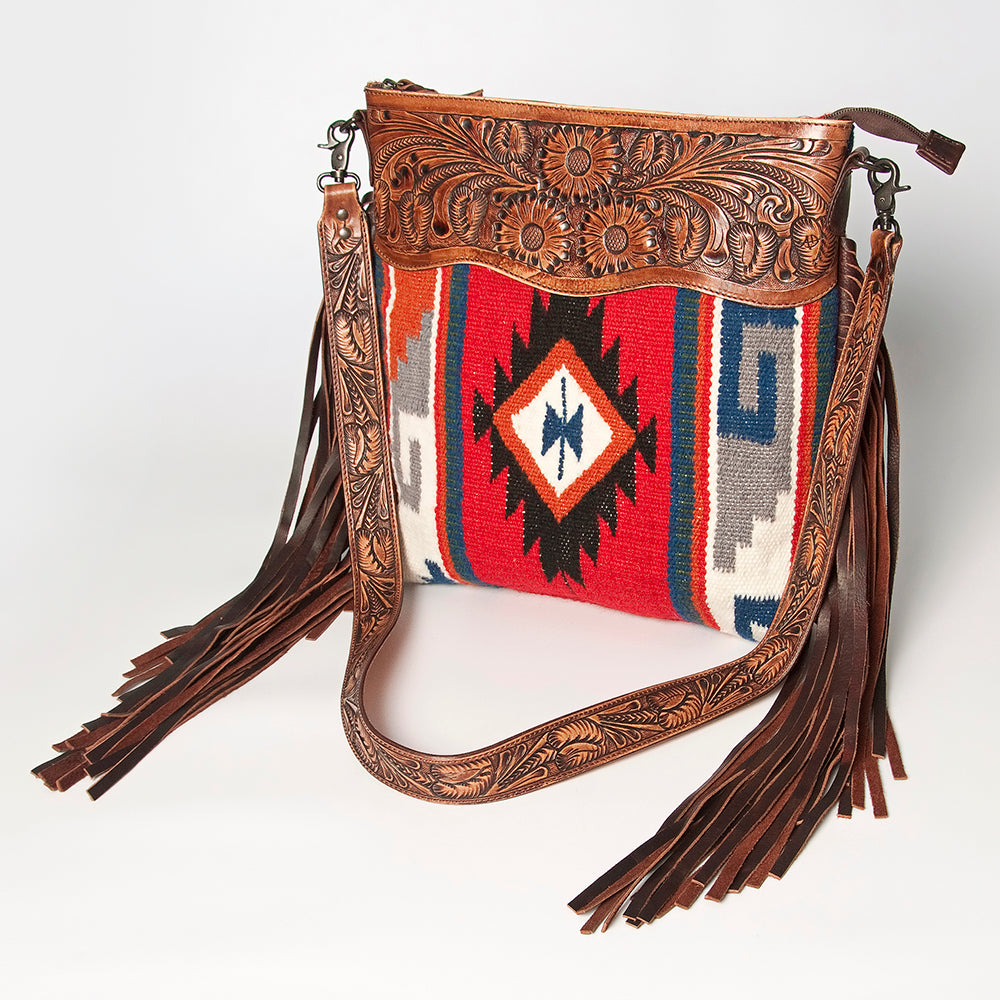 American Darling ADBGZ565A Signature Crossbody Hand Tooled Saddle Blanket Genuine Leather women bag western handbag purse
