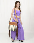 American Darling ADBGZ579A Signature Crossbody Hand Tooled Saddle Blanket Genuine Leather women bag western handbag purse