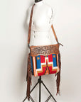 American Darling ADBGZ554A Signature Crossbody Hand Tooled Saddle Blanket Genuine Leather women bag western handbag purse