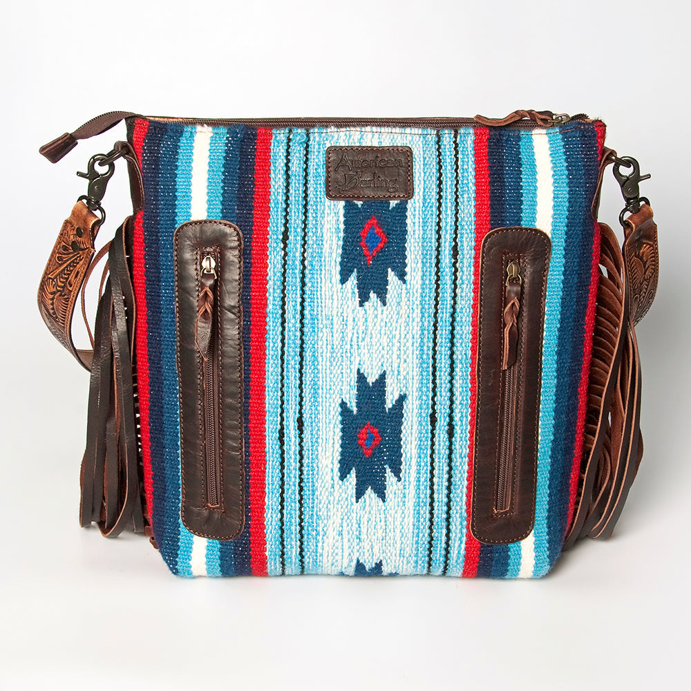 American Darling ADBGZ557A Signature Crossbody Hand Tooled Saddle Blanket Genuine Leather women bag western handbag purse
