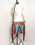 American Darling ADBGZ564A Signature Crossbody Hand Tooled Saddle Blanket Genuine Leather women bag western handbag purse
