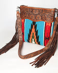 American Darling ADBGZ564A Signature Crossbody Hand Tooled Saddle Blanket Genuine Leather women bag western handbag purse