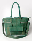 Never Mind Nmbgz126A Tote Vintage Handmade Genuine Cowhide Leather Women Bag Western Handbag Purse