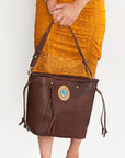 American Darling Bucket Full Grain Genuine Leather Western Women Bag Handbag Purse | Travel Bags College Casual