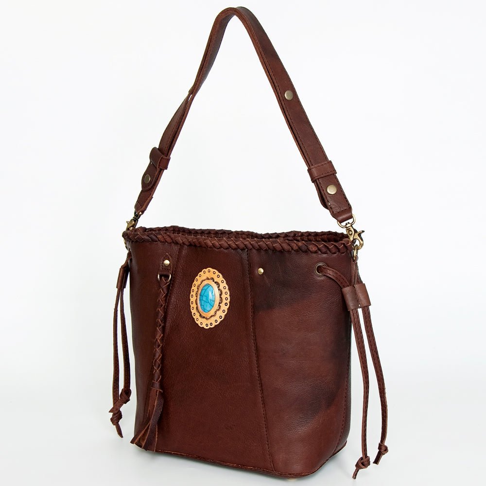 American Darling Bucket Full Grain Genuine Leather Western Women Bag Handbag Purse | Travel Bags College Casual
